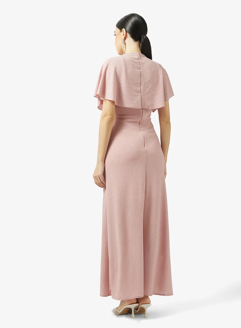 Ella Limited Edition Caped Sweetheat Neck Dress With Slit